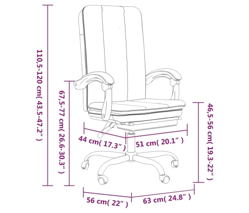 Silla de oficina reclinable de tela gris oscuro