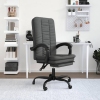 Silla de oficina reclinable de tela gris oscuro