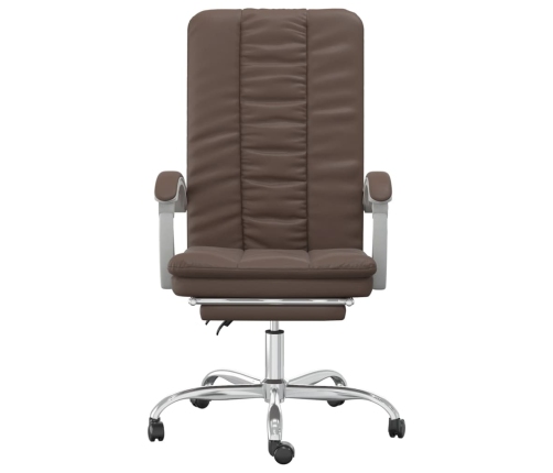 Silla de oficina reclinable cuero sintético marrón