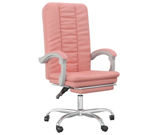 Silla de oficina reclinable cuero sintético rosa