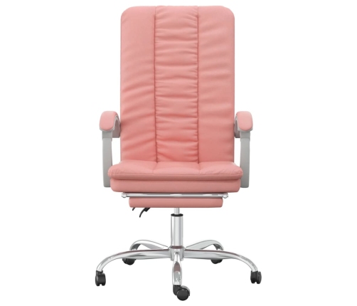 Silla de oficina reclinable cuero sintético rosa