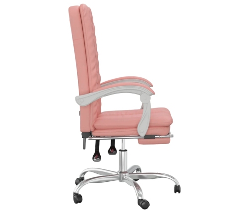 Silla de oficina reclinable cuero sintético rosa