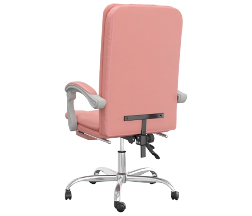 Silla de oficina reclinable cuero sintético rosa