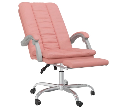 Silla de oficina reclinable cuero sintético rosa