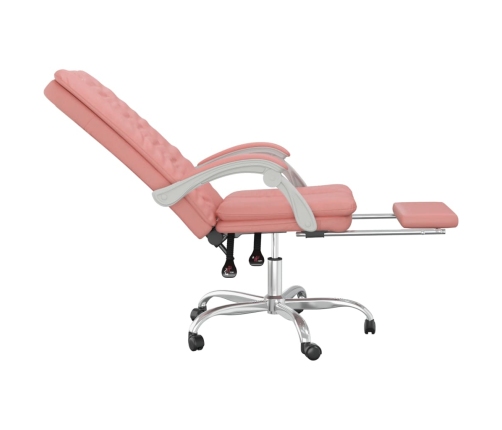 Silla de oficina reclinable cuero sintético rosa