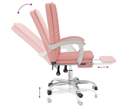 Silla de oficina reclinable cuero sintético rosa