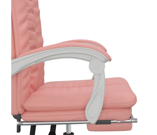 Silla de oficina reclinable cuero sintético rosa