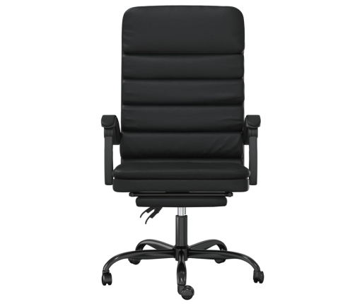 Silla de oficina reclinable masaje cuero sintético negro