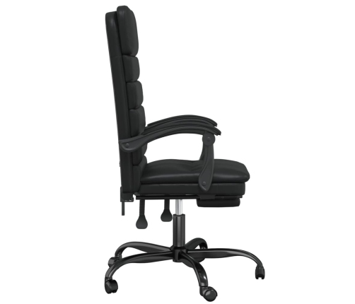 Silla de oficina reclinable masaje cuero sintético negro