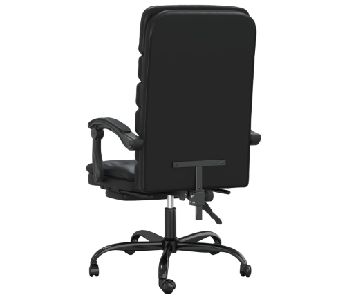 Silla de oficina reclinable masaje cuero sintético negro