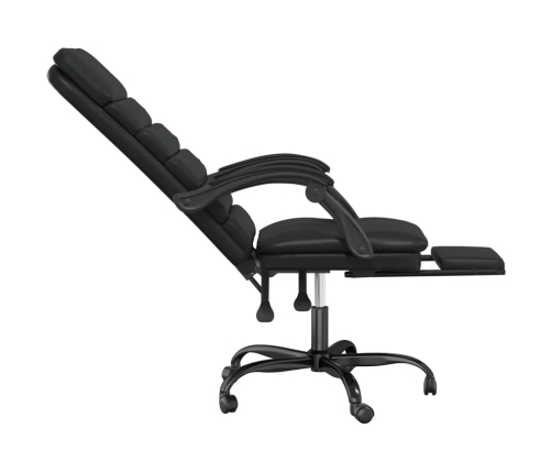 Silla de oficina reclinable masaje cuero sintético negro