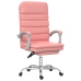 Silla de oficina reclinable masaje cuero sintético rosa