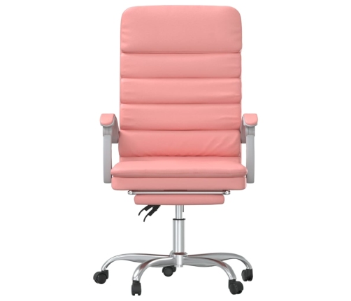 Silla de oficina reclinable masaje cuero sintético rosa