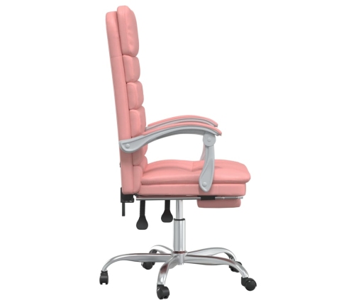 Silla de oficina reclinable masaje cuero sintético rosa