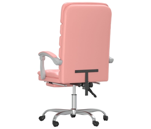 Silla de oficina reclinable masaje cuero sintético rosa