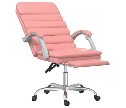 Silla de oficina reclinable masaje cuero sintético rosa