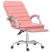 Silla de oficina reclinable masaje cuero sintético rosa