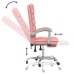 Silla de oficina reclinable masaje cuero sintético rosa