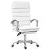 Silla de oficina reclinable masaje cuero sintético blanco