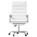 Silla de oficina reclinable masaje cuero sintético blanco