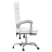 Silla de oficina reclinable masaje cuero sintético blanco