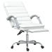 Silla de oficina reclinable masaje cuero sintético blanco