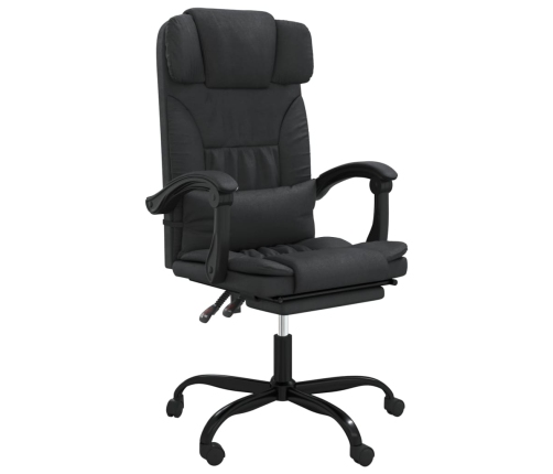 Silla de oficina reclinable cuero sintético negro