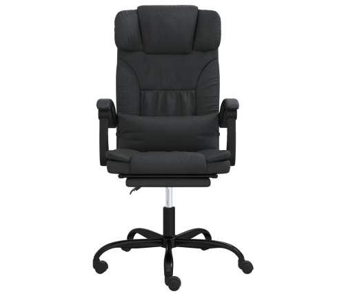 Silla de oficina reclinable cuero sintético negro