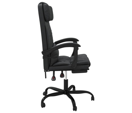 Silla de oficina reclinable cuero sintético negro