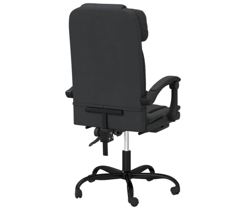 Silla de oficina reclinable cuero sintético negro