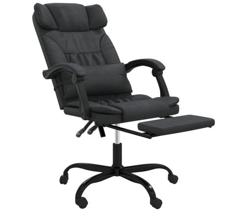 Silla de oficina reclinable cuero sintético negro