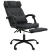 Silla de oficina reclinable cuero sintético negro