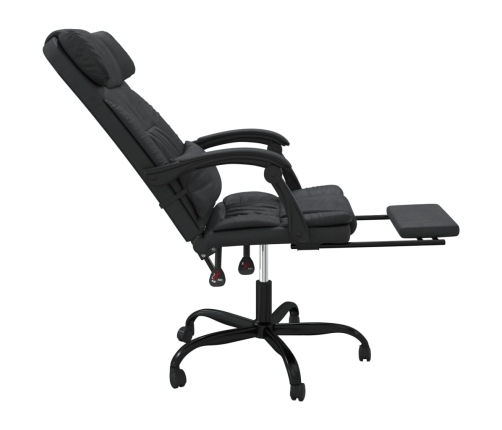 Silla de oficina reclinable cuero sintético negro