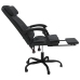 Silla de oficina reclinable cuero sintético negro