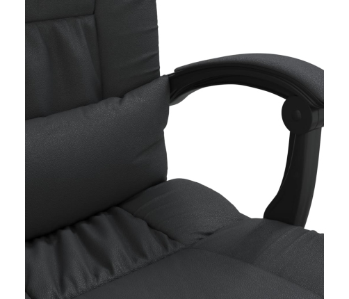 Silla de oficina reclinable cuero sintético negro