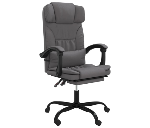 Silla de oficina reclinable cuero sintético gris