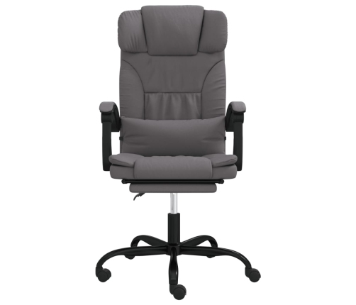 Silla de oficina reclinable cuero sintético gris