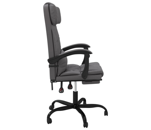 Silla de oficina reclinable cuero sintético gris