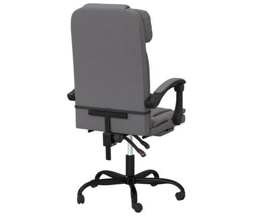 Silla de oficina reclinable cuero sintético gris