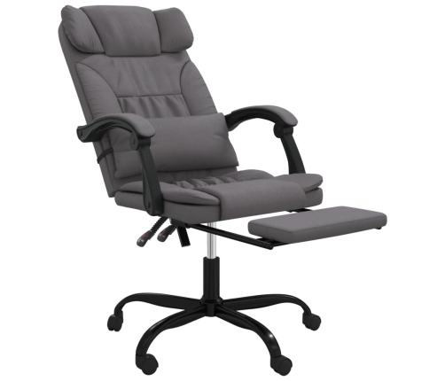 Silla de oficina reclinable cuero sintético gris