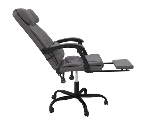 Silla de oficina reclinable cuero sintético gris