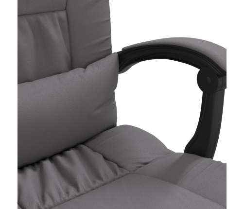 Silla de oficina reclinable cuero sintético gris