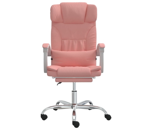 Silla de oficina reclinable cuero sintético rosa