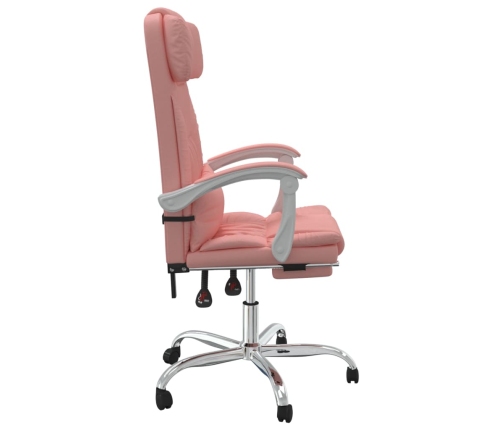 Silla de oficina reclinable cuero sintético rosa