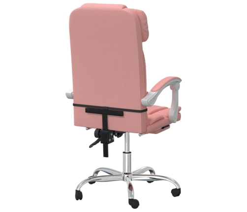 Silla de oficina reclinable cuero sintético rosa