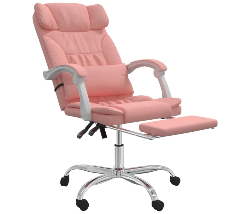 Silla de oficina reclinable cuero sintético rosa