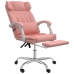 Silla de oficina reclinable cuero sintético rosa