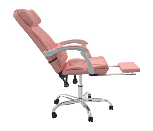 Silla de oficina reclinable cuero sintético rosa