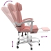 Silla de oficina reclinable cuero sintético rosa