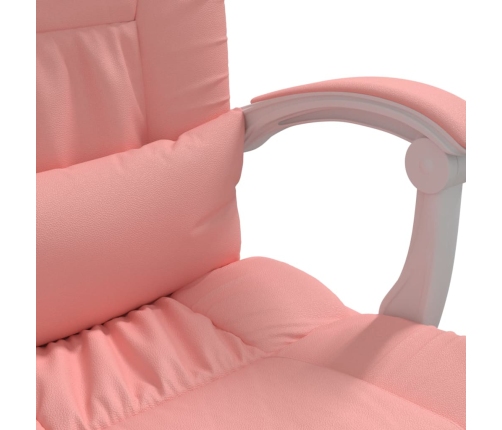 Silla de oficina reclinable cuero sintético rosa